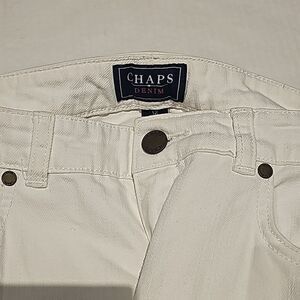Chaps white denim 5 pocket Danella curvy fit jeans size 12